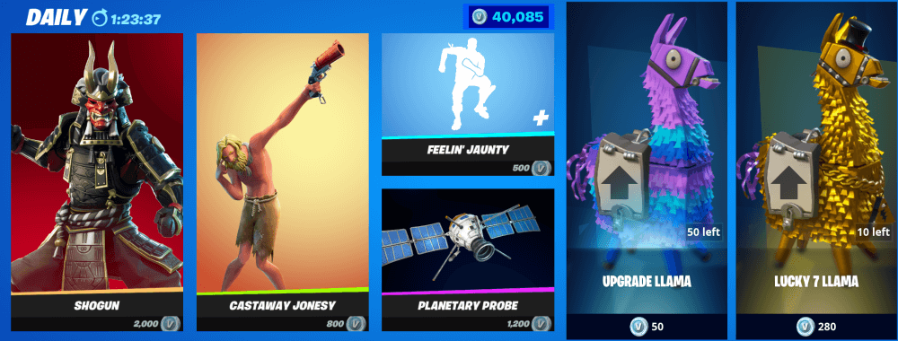 Fortnite BR and StW store